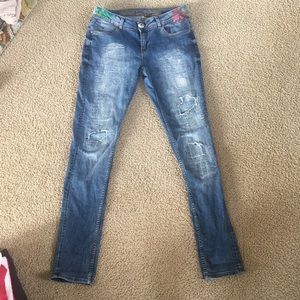 Desigual distressed skinny jeans